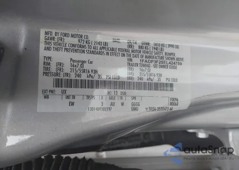 2014 Ford Focus Se из США, поврежденный, VIN 1FADP3F25EL424759